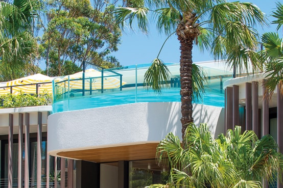 Curved Glass Floating Pool